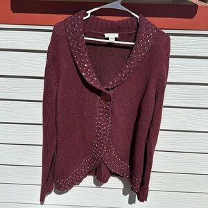 Christopher & Banks, Size XL, Maroon Cardigan